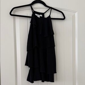 Black Tiered Ruffle Halter Top